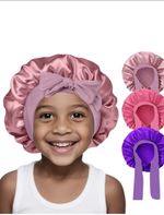 3Pcs Kids Silk Bonnet for Sleeping