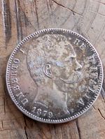 5 LIRE - UMBERTO I - Cinque Lire - Kingdom of Italy - Hope - R 2 - YEAR 1878