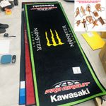 For Kawasaki Motorcycle Bike Racing Mat Workshop Garage Floor Carpet 31'' x 87''