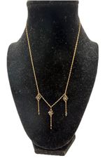 14k gold filled black onyx Beaded Drop necklace Vintage Art Deco 18”