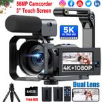 🔥5K 56MP Dual Lens Video Camera Camcorder WiFi 16X Zoom Digital Vlogging Camera