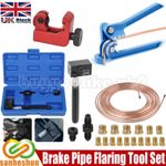 Brake Flaring Repair Kit 3/16 25FT Copper Plated Steel Pipe Bender Flaring Tool
