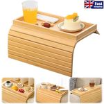 Arm Rest Organiser Tray Bamboo Chair Settee Couch Sofa Remote Control Holder