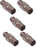 5 x Screw on F Socket Female to TV Aerial FEMALE Coax Adaptor/Connector