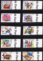 Ghana 1995 Disney 60th Birthday Donald Duck Scott# 1754-1763 RARE Imperforate XF