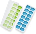 Keplin Silicone Ice Cube Trays with Non-Spill Lids - LFGB Certified BPA Free