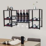 3-tiers Wine Rack Wall Mounted Wine Storage Display Rack 33-44 lbs Space Saving!