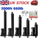 12V 3000N 660lbs Linear Actuator 6inch Stroke 2-40" 5mm/s Heavy Duty Waterproof