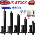 12V 3000N 660lbs Linear Actuator 6inch Stroke 2-40" 5mm/s Heavy Duty Waterproof