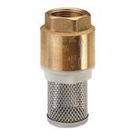 BRASS CHECK FOOT VALVE WITH STRAINER, BSP FULL RANGE