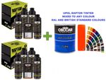 1x Upol Raptor Truck Bedliner 8 Bottle Kit + 1L Tinter Mix To Any Colour RAL BSC