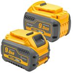 2pc 18V 54V 9.0Ah Li-ion Power Tool Slide Battery Replace for Dewalt XR DCB547