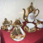 Winterling Bavaria Gold Floral Porcelain Coffee Pot Set w/ Cups Saucers Creamer