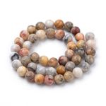 Crazy Lace Agate Gemstone Beads - Natural Round Crystals - 6mm Dia - 1 Strand