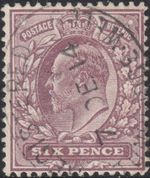 SG 301 6d Dull Reddish Purple (Dickinson) M34 (2) VFU dated Tunbridge Wells CDS.