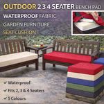 Bench Cushion 2-3-4 Seater Garden Pad Seat Pads Chair Cushion Swing Waterproof