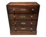Antique Mahogany & Brass Handled Apprentice Piece Chest Of Draws
