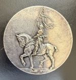 French Joan of Arc (Jeanne d'Arc ) Bronze Medal Fremiet Equestrian Antique 50mm