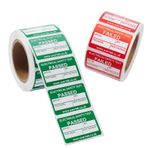 PAT Test Labels Stickers 1000 Passed + 500 Free FAILED