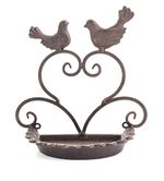 Cast Iron Metal Wall Mount Bird Bath Feeder Feeding Station Garden Ornament 