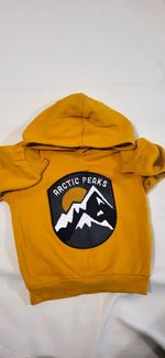 H&M Yellow Hooded Fleece Pullover  Hoodie 3&4Months Arctic Peaks Logo