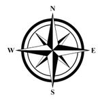 2 X Large Compass Mountain Decal  Stickers  Campervan  Caravan  Vinyl Graphic