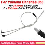 For Yamaha Banshee PWK PJ Carb 28-39mm Cable Braided Dual Thumb Throttle Cable
