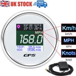 52mm Waterproof Digital GPS Speedometer Odometer Gauge for Motorcycle Car Boat 