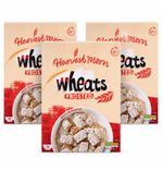3 x Harvest Morn Frosted Wheats Cereal 500g High Fibre Breakfast 1.5kg
