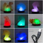 Natural Ionising Himalayan Rock Crystal Salt USB LED Colour Kids Lamp Animals