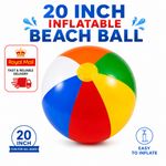 20 Inch Inflatable Beach Ball Kids Adults Swimming Pool Garden Outdoor/Indoor