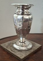 Art Deco Footed Rim Vase, Shell Petal embossing 12.5cm EPNS Mapin & Webb c1920