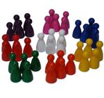Mixed Colour Halma Pawns, Playing Pieces,  x40 ( 8 sets of 5)