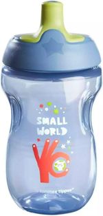 ** 2x TOMMEE TIPPEE  drink cup Bottle 12m+ Blue 300ml  Bite Resistant