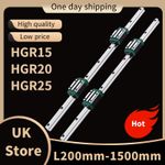 2 HGR15/20/25 Linear Rail Guide L200mm-1500mm+ 4Pcs HGH15/20/25CA Bearing Block