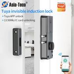 No Drilling Smart Tuya App Bluetooth Indoor Invisible Lock for Wooden Door Elect
