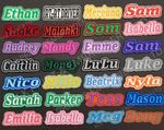 Personalised Embroidered Name Patch Badge L1 Girls Boys Iron on or sew on text