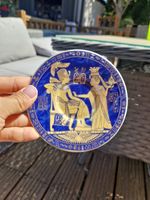Fine Royal Porcelain Collectible Blue & Gold Plate Made In Egypt Signed Fathi