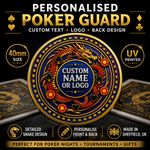 Personalised Poker Guard 40mm Card Protector Coin Custom UV Printed Snake Design