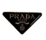 PRADA PIN BADGE/ BROOCH Black & Gold Excellent Condition Hat bag Dress