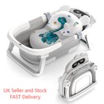 Baby Bath Tub Foldable for 0-24 Months Newborn Toddler Bath with Cushion, Used