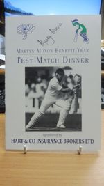 Martyn Moxon Benefit Year Test Match Dinner 1993 - Signed by 3 inc. Lillee