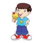 Food Truck Decals Boy with Ice Cream Style B Retail Concession Sign Blue