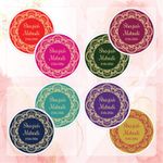 PERSONALISED GLOSS MEHNDI MENDHI FLORAL LABELS, THANK YOU CELEBRATION STICKERS