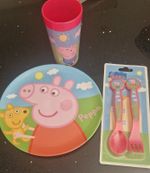 Pepa Pig Set of cutlery plate and cup for toddler