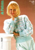 Ladies Lacy Sweater Chunky Knitting Pattern Copy Patons 3032 32-42 ins.