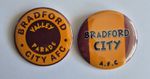 Set Of 2 Bradford City Badges With Metal Backs Unique 2.2-inch Design Brand New