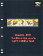 $6.80 Scott Value - 1991 JAMAICA Iguanas Caribbean Sea Lizards CV MNH NH UMM