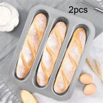 2Pcs Baguette Pan Bread Making Tray Rectangle