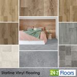 Wood & Stone Effect Starilne Vinyl Flooring Lino Kitchen Bathroom Only £8.99m²